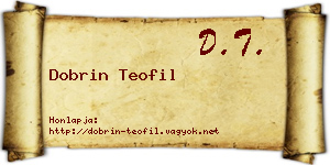 Dobrin Teofil névjegykártya